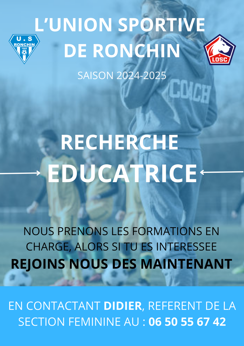 Recherche éducatrice Section Féminine