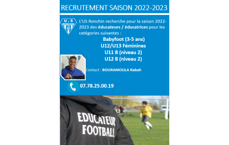 RECRUTEMENT EDUCATEURS ET EDUCATRICES