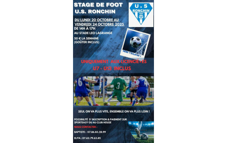 Stage Vacances Octobre 2025